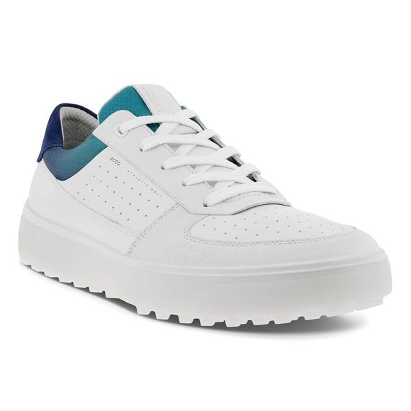 NEW ECCO MEN'S TRAY HYDROMAX WATERPROOF GOLF SHOE, WHITE/WHITE/BLUE DEPTHS/CARIB - Picture 3 of 6